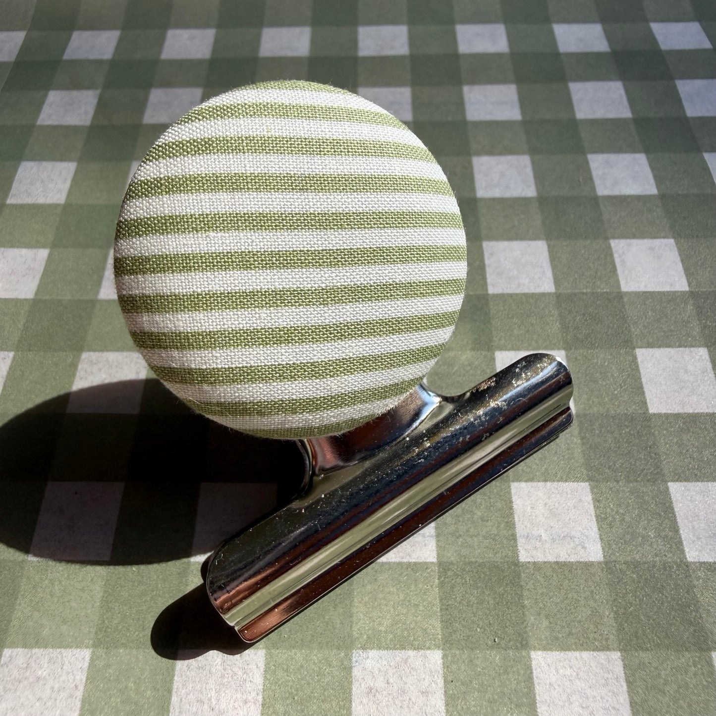 Green Stripe Bulldog Clip