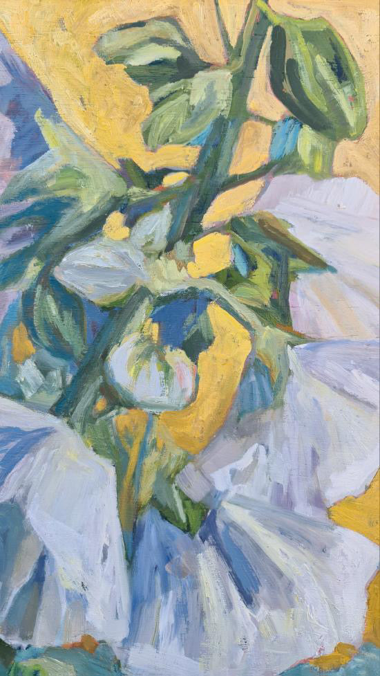 Garden Pickings, Hollyhocks by Alice Tilley