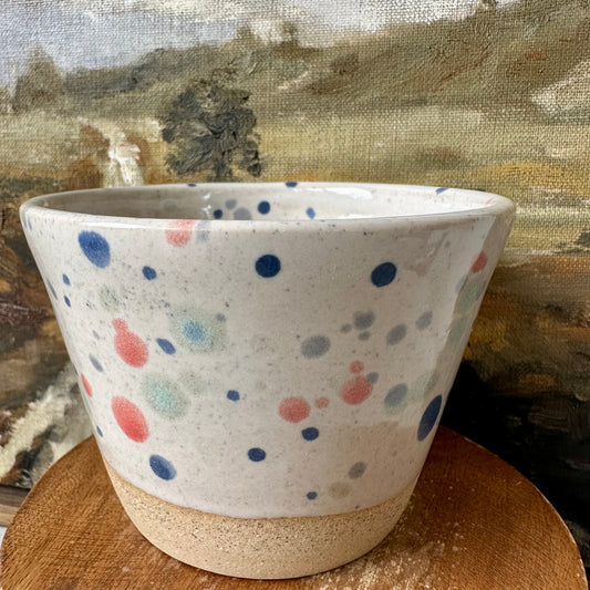 Multi Speckle Tapered Ceramic Condiment Bowl