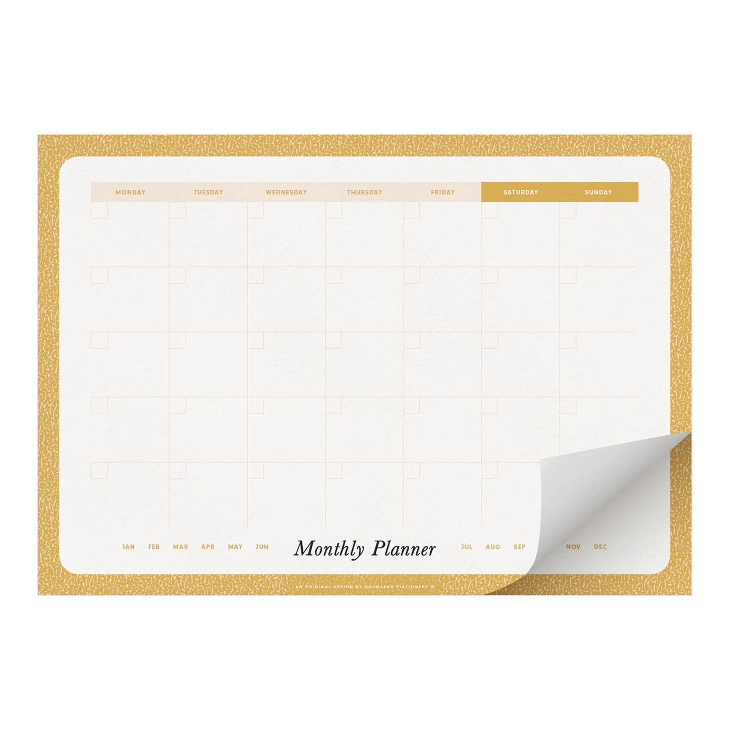 Ochre 'Monthly Plan' A4 Notepad