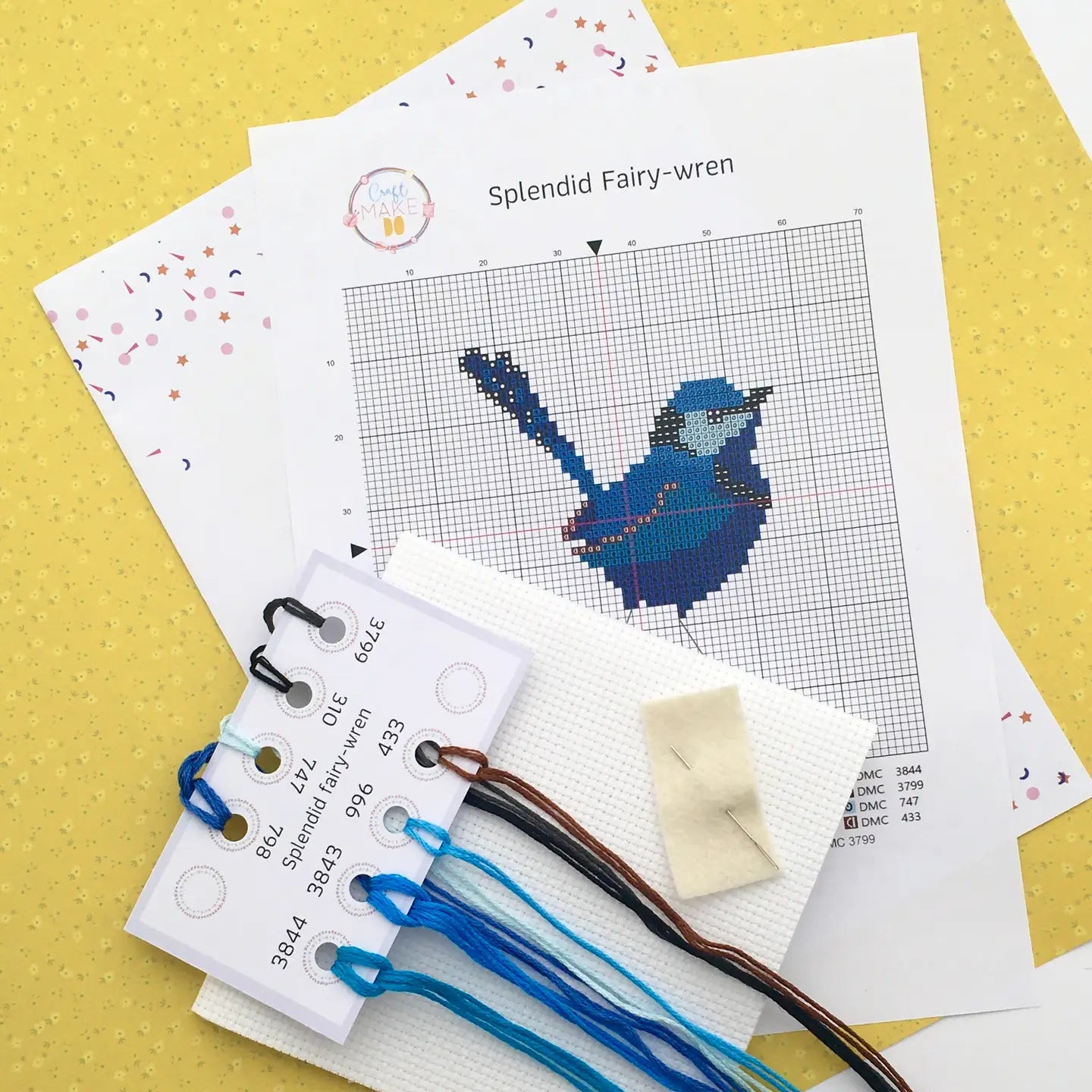 Splendid Fairy Wren Cross Stitch Kit