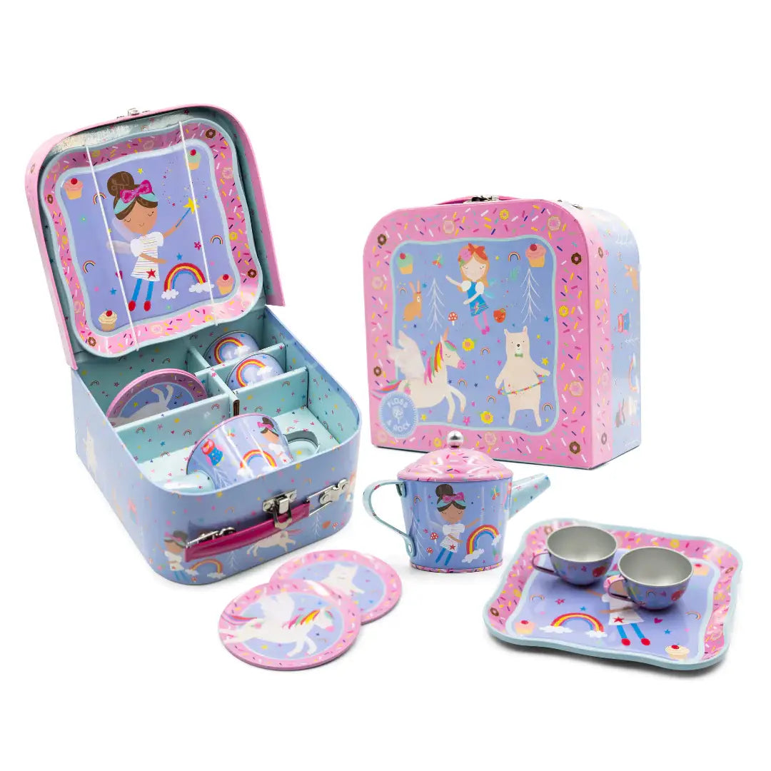 7pc Tin Tea Set | Rainbow Fairy