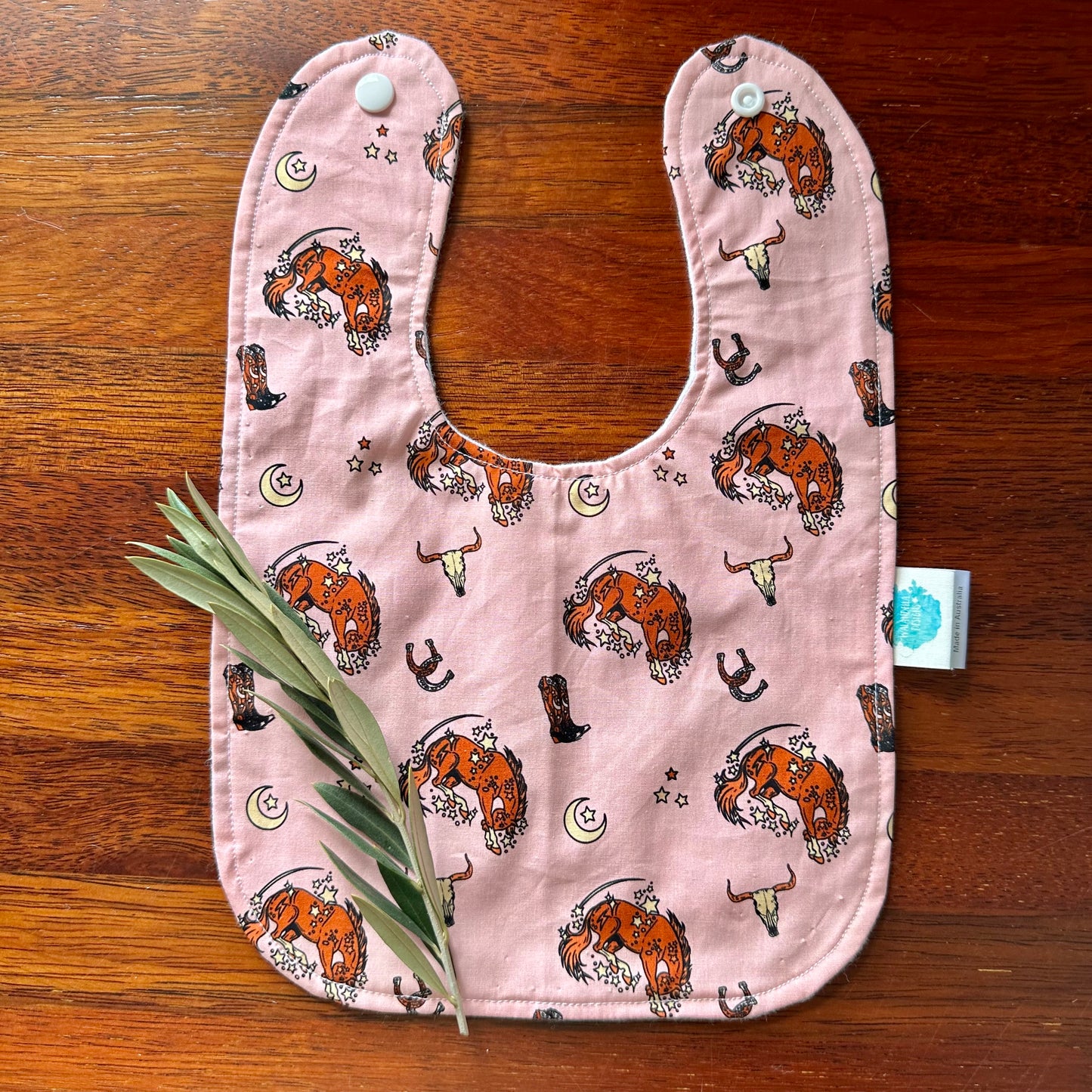 Pink Bronco Traditional Bib
