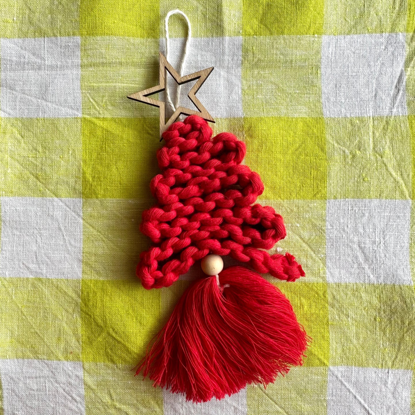 Macrame Christmas Tree - Red