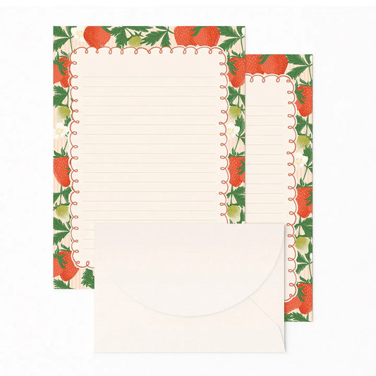 'Fraise' Lined Letter Writing Stationery Set