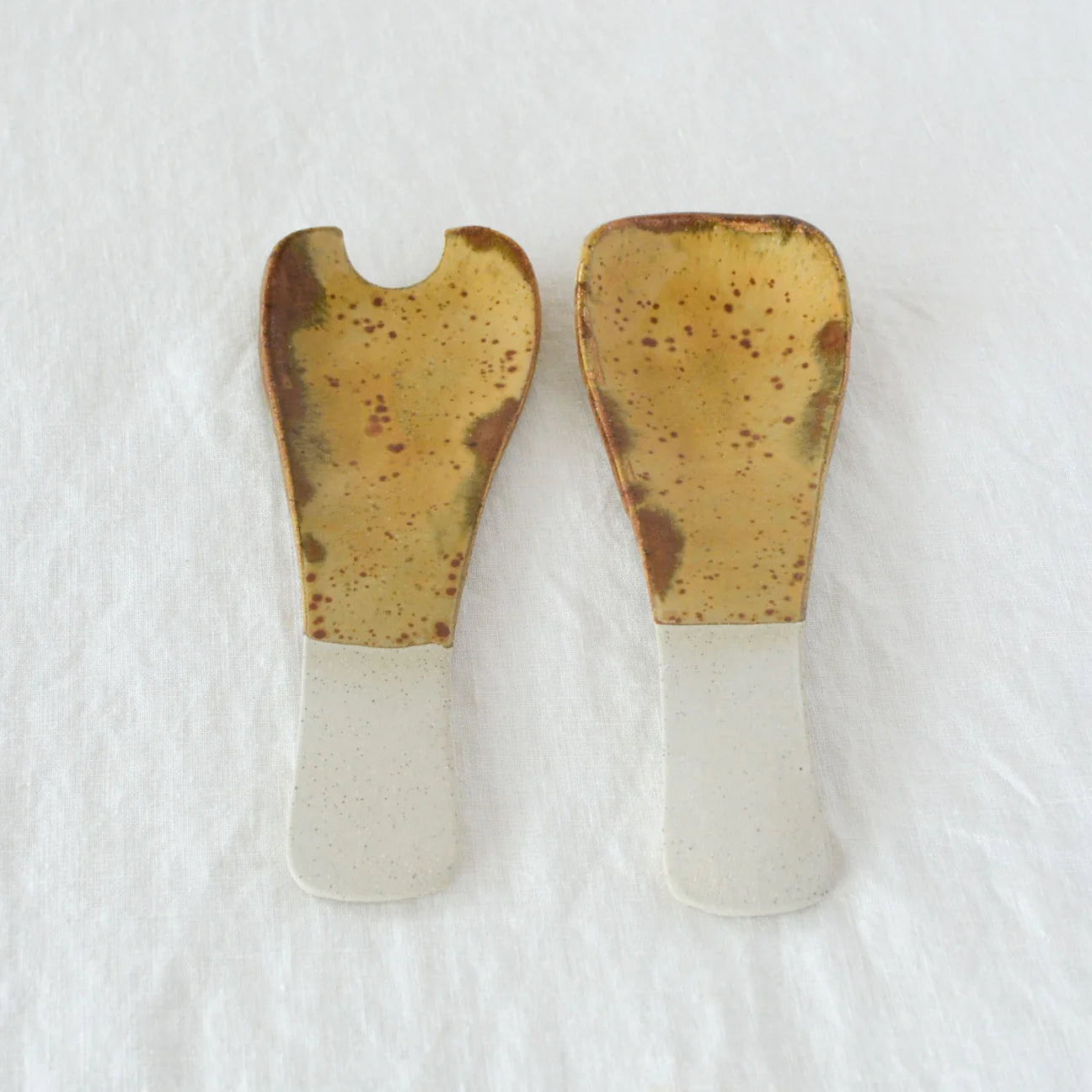 Ceramic Salad Servers - Earthy Retro