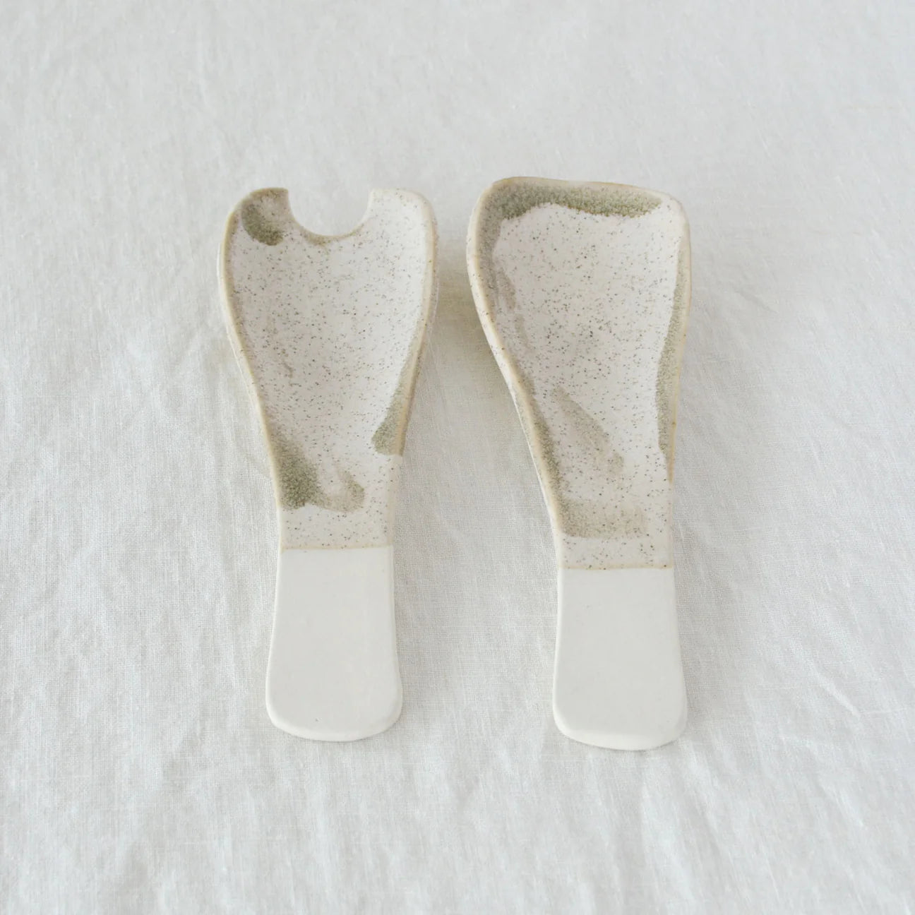 Ceramic Salad Servers - Naturals