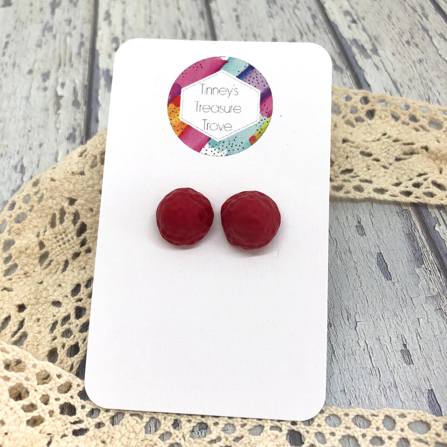 Ripe Raspberries Studs
