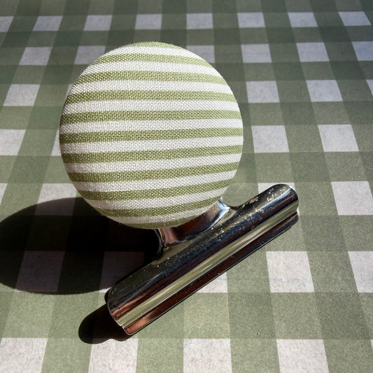 Green Stripe Bulldog Clip