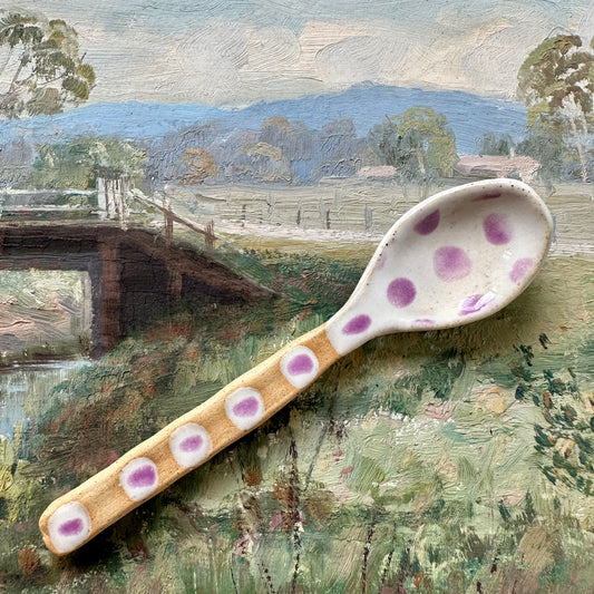 Lilac Spot Ceramic Spoon