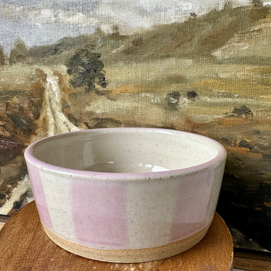 Lilac Stripe Ceramic Condiment Bowl
