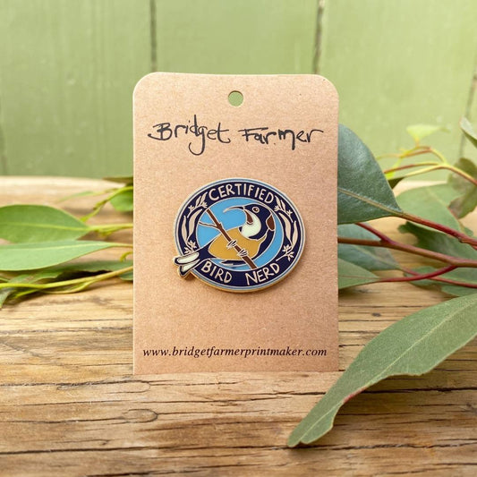 Certified Bird Nerd Enamel Brooch