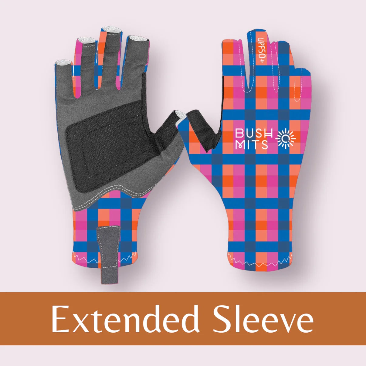 Multi Colour Gingham UPF 50+ Sun Protection Gloves