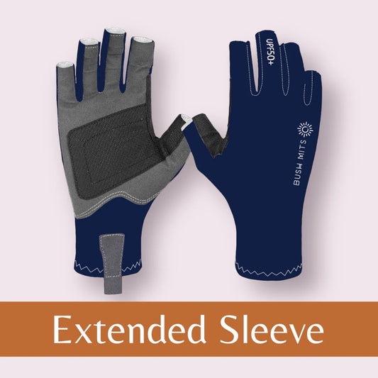 Plain Navy UPF 50+ Sun Protection Gloves