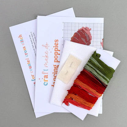 Dancing Poppies Cross Stitch Kit