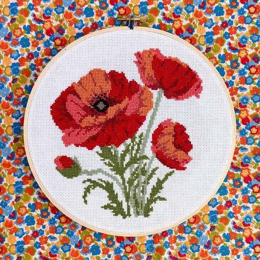 Dancing Poppies Cross Stitch Kit