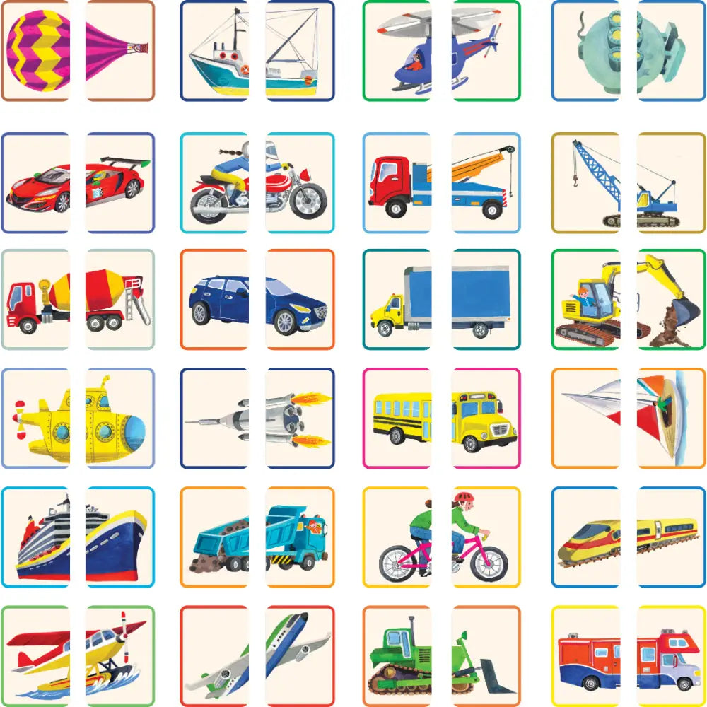 Memory Match & Make Game | Vehicles