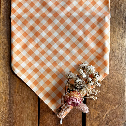 Apricot Gingham Neck Scarf