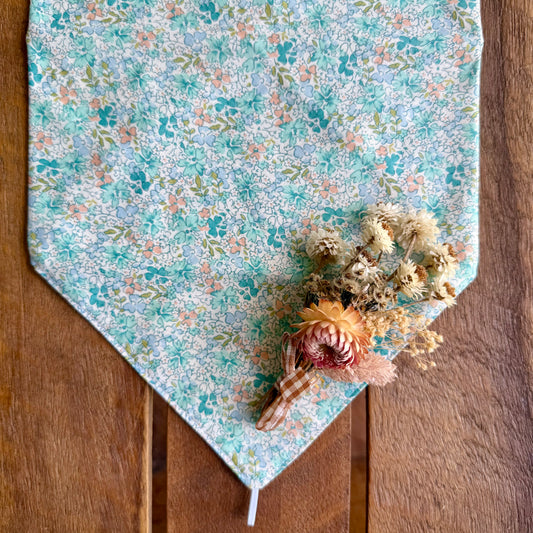 Blue Peach Floral Neck Scarf