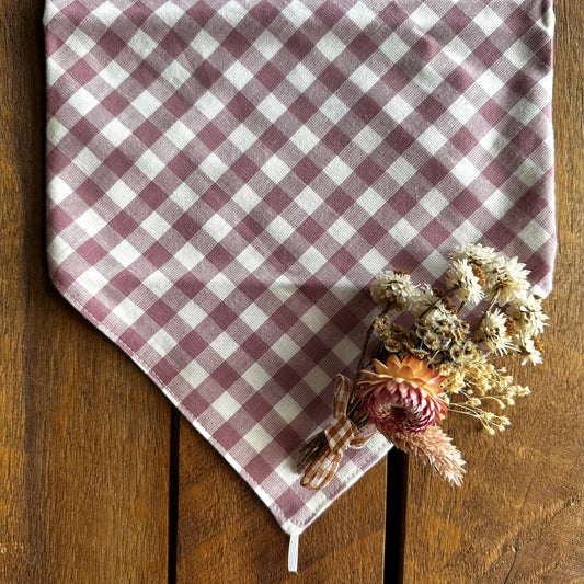 Dusty Mauve Gingham Neck Scarf