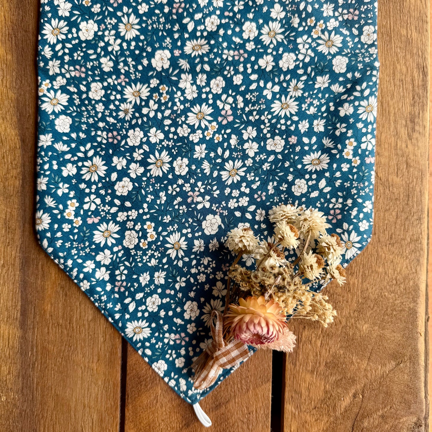Navy Blue Floral Neck Scarf