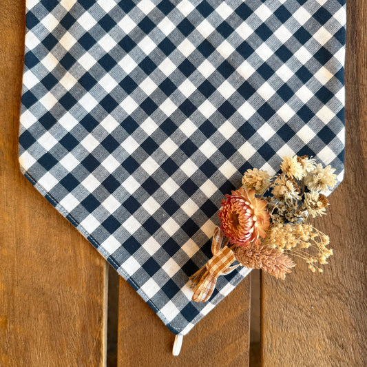 Navy Gingham Neck Scarf