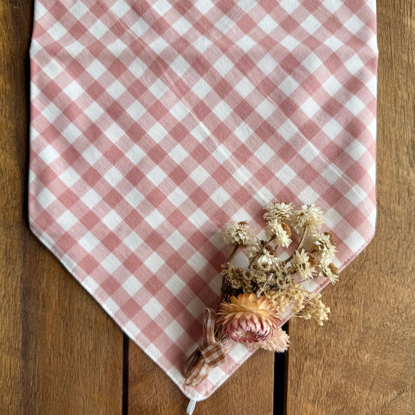 Rose Pink Gingham Neck Scarf