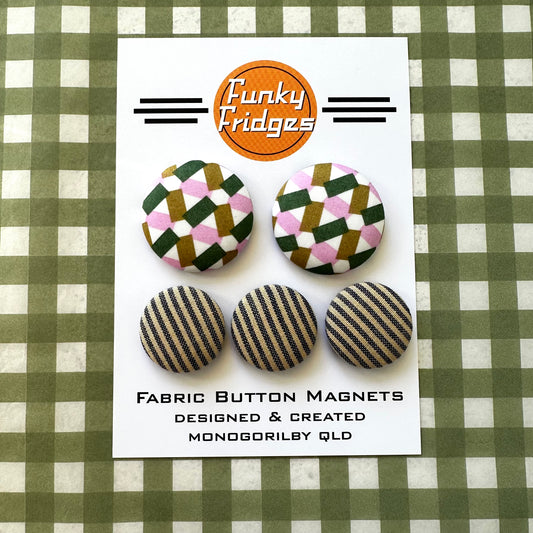 Geometric Denim Stripe Magnet Set