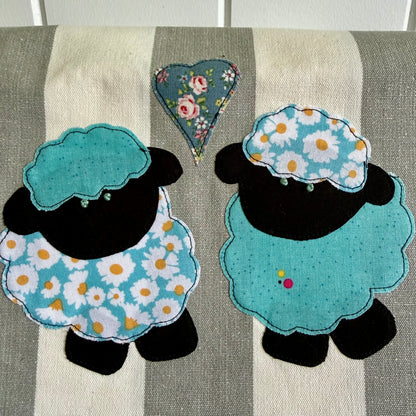 Grey Stripe Cotton Tea Towel | Blue Sheep