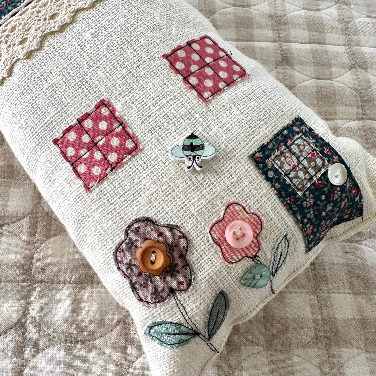 Petite House Cushion | Navy Floral