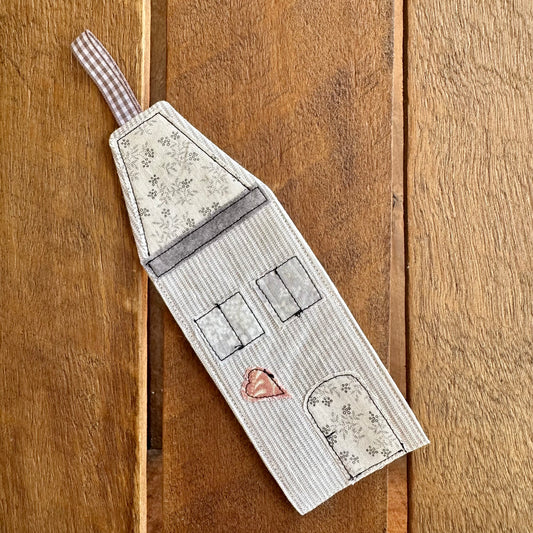Charming Taupe Stripe House Bookmark | Fern Door