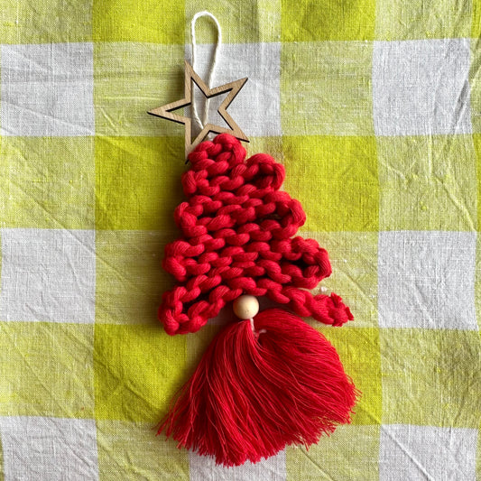 Macrame Christmas Tree - Red