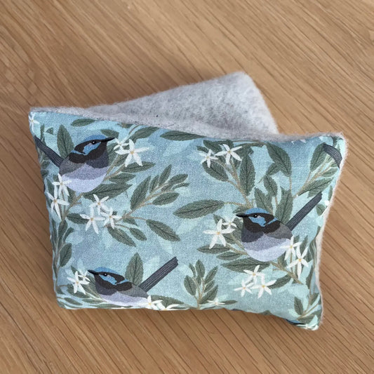 Blue Wren Recycled Wool Heat Cold Packs