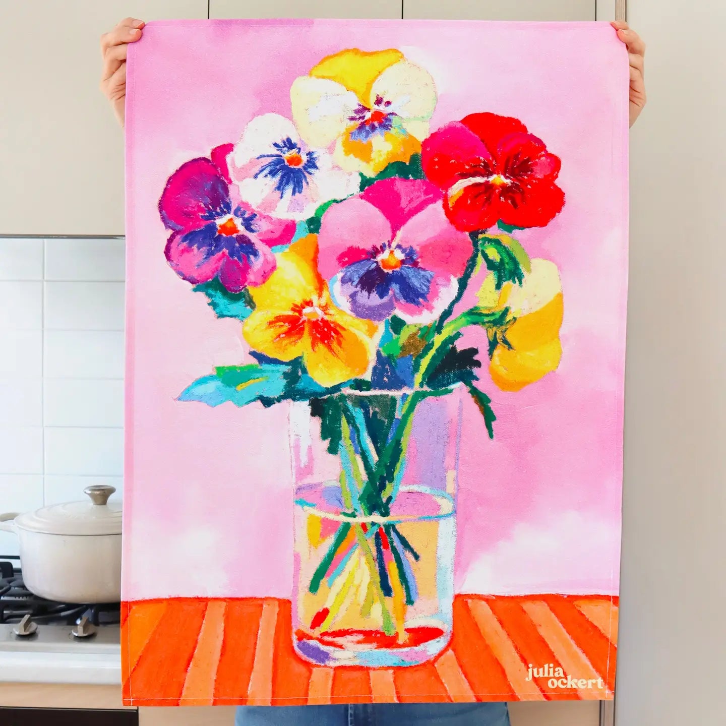 ‘Pansies in Wonderland' Tea Towel