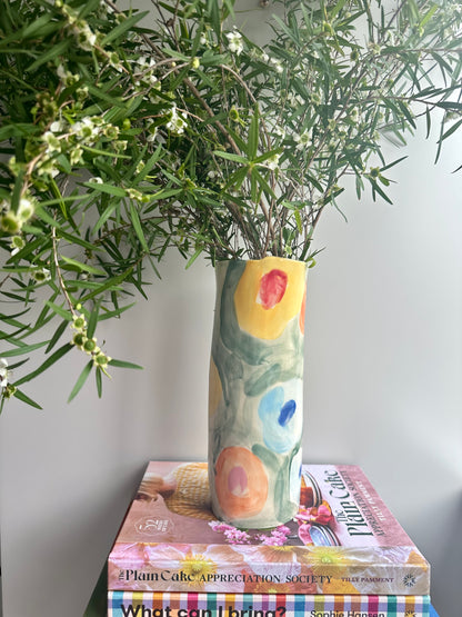 Tall Watercolour Floral Vase