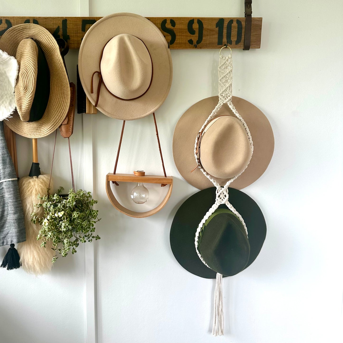 Macrame Double Hat Hanger