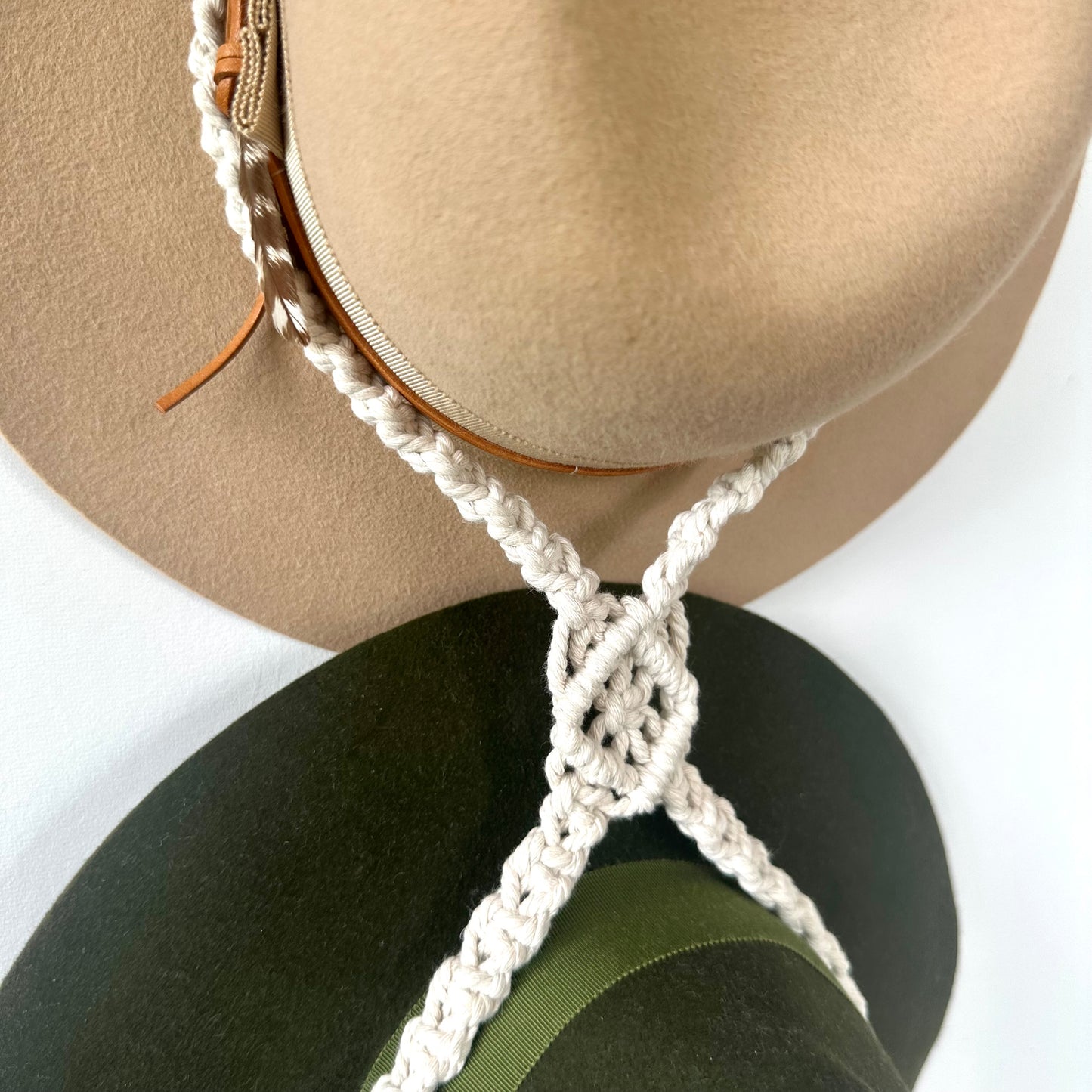 Macrame Double Hat Hanger