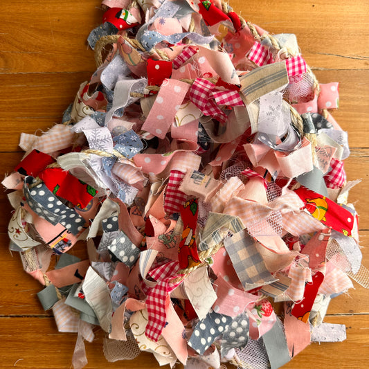 Pink, Blue & Red Christmas Fabric Tinsel