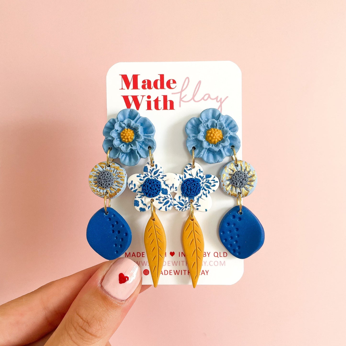 Blue Flower Posy Dangles