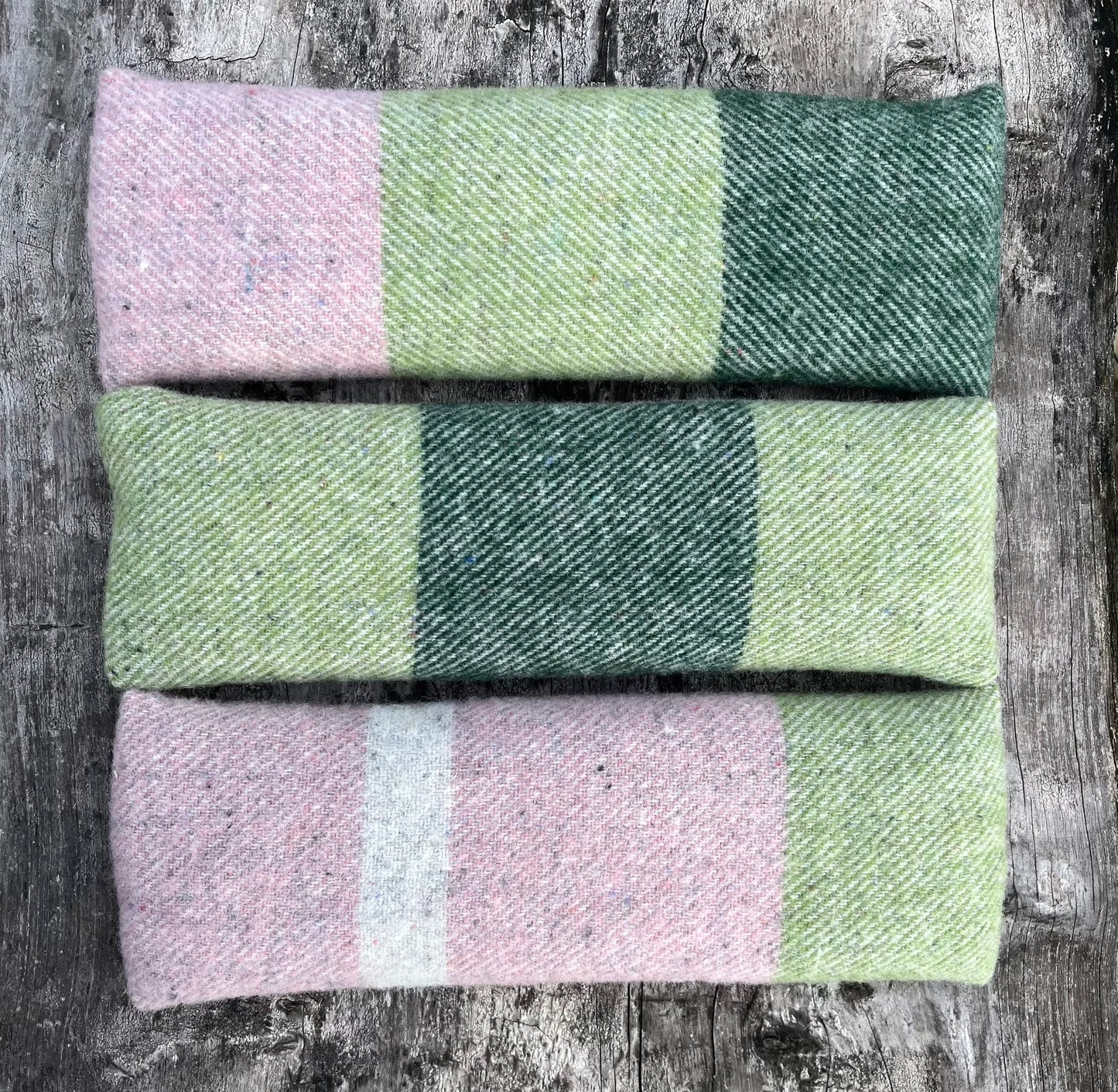 PREORDER Green & Pink Recycled Wool Heat Cold Packs