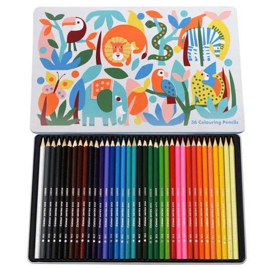 36 Colouring Pencils | Wild Wonders Tin
