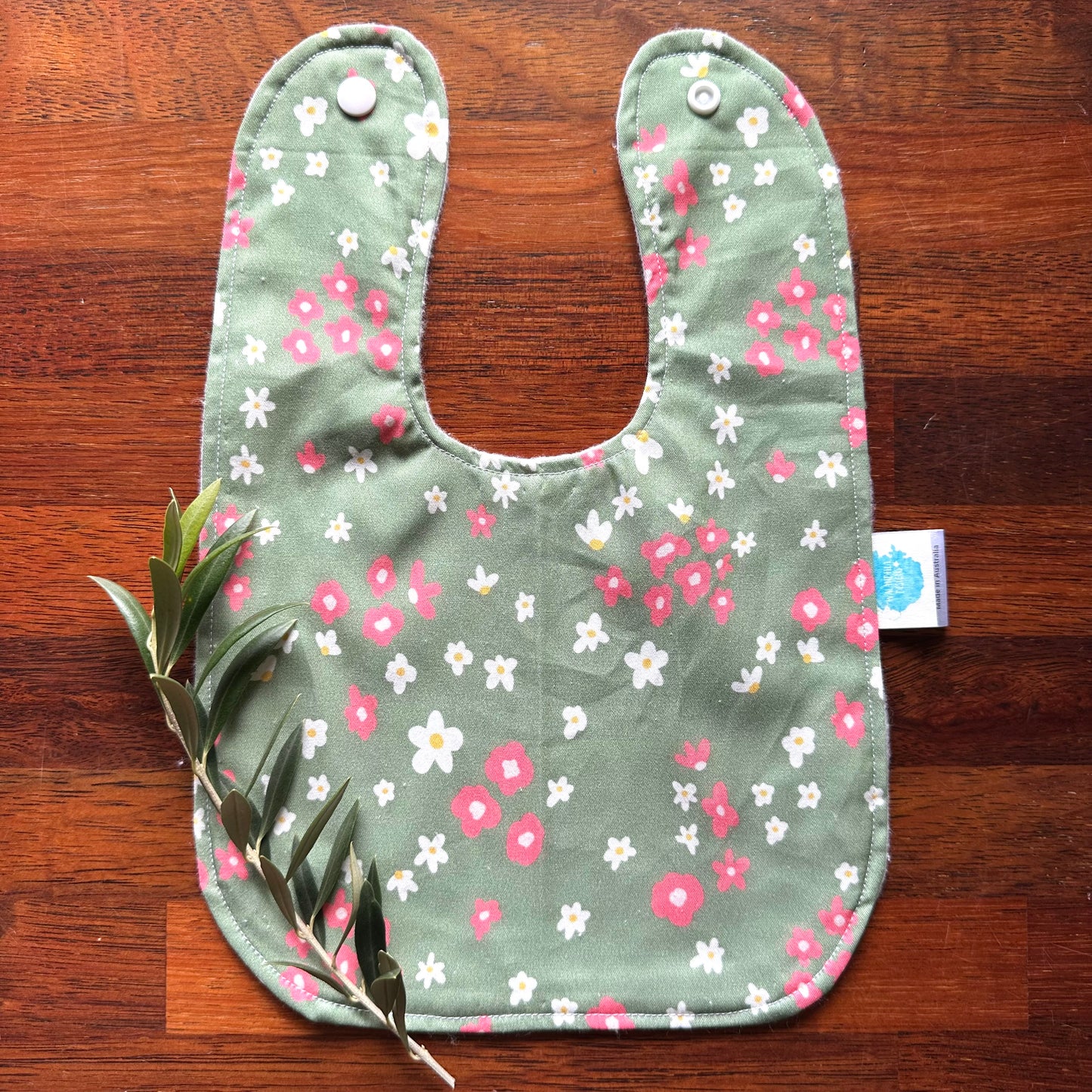 Sage Floral Traditional Bib