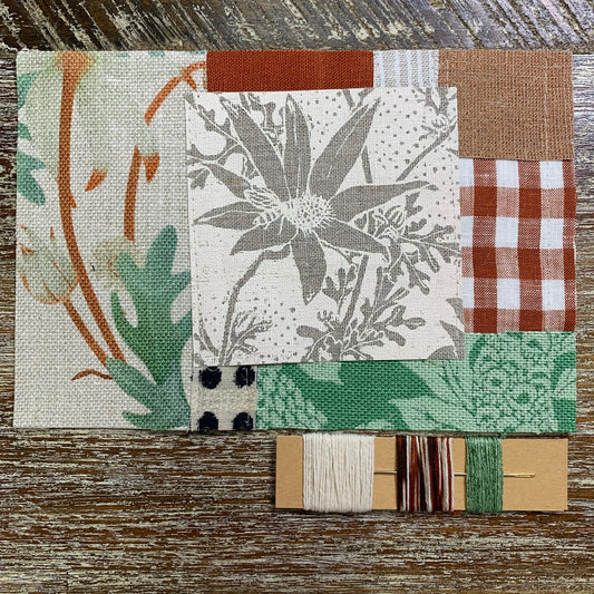 Rust Flannel Flower Slow Stitching Kit