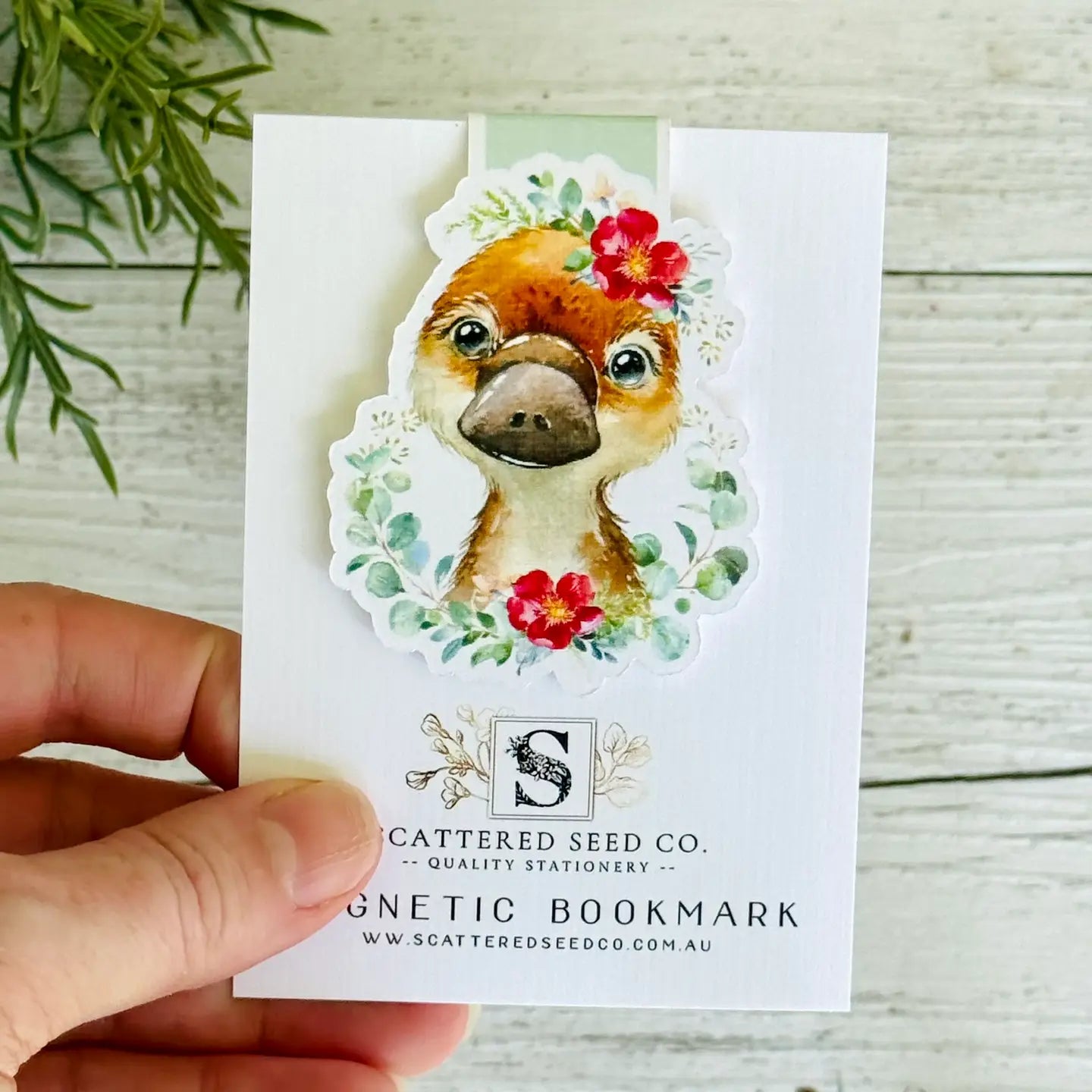 Floral Platypus Magnetic Bookmark