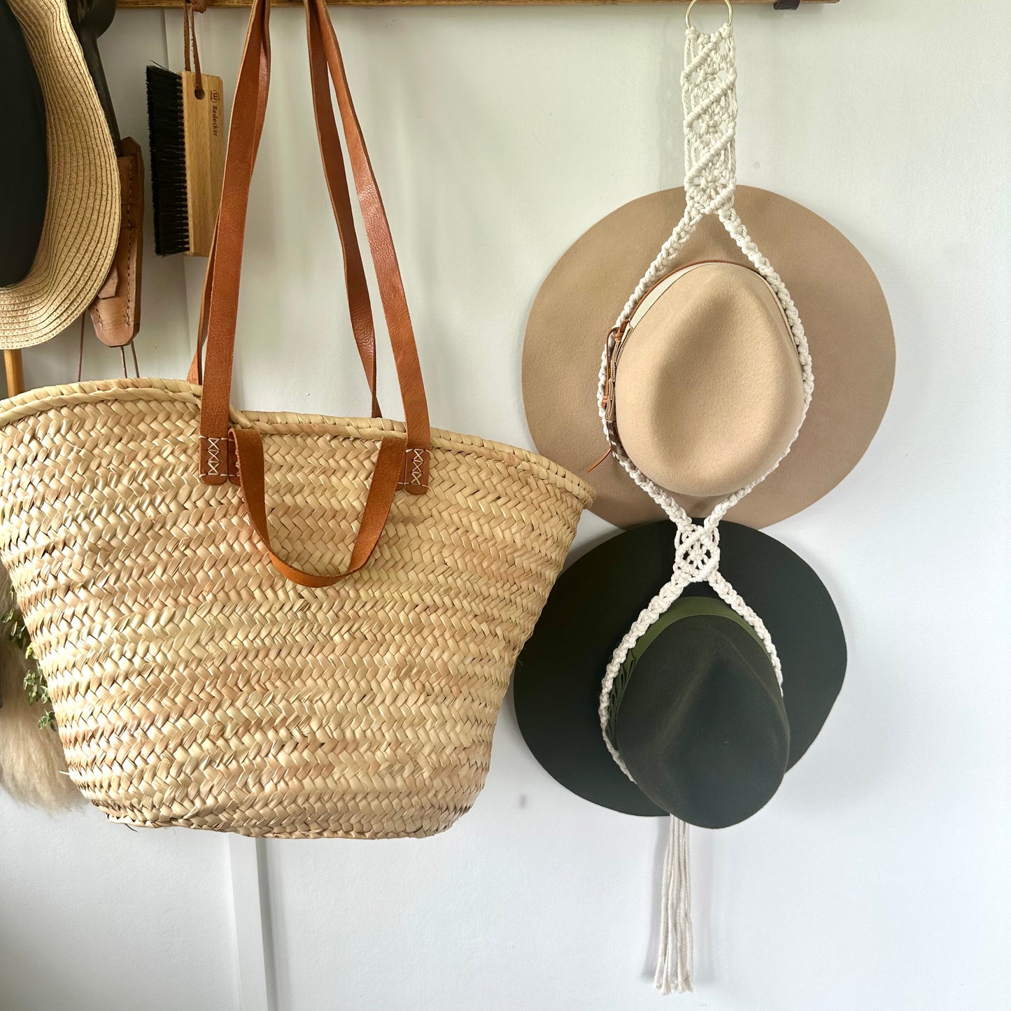 Macrame Double Hat Hanger