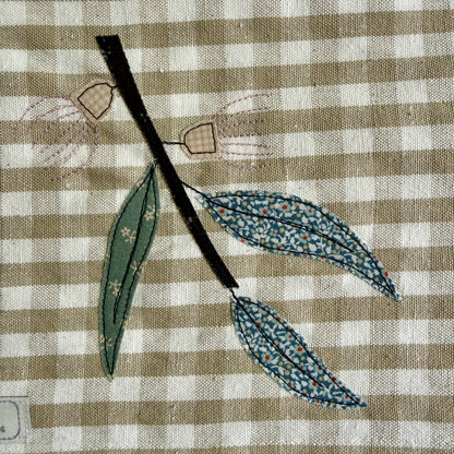 Taupe Gingham Cotton Tea Towel | Flowering Gum