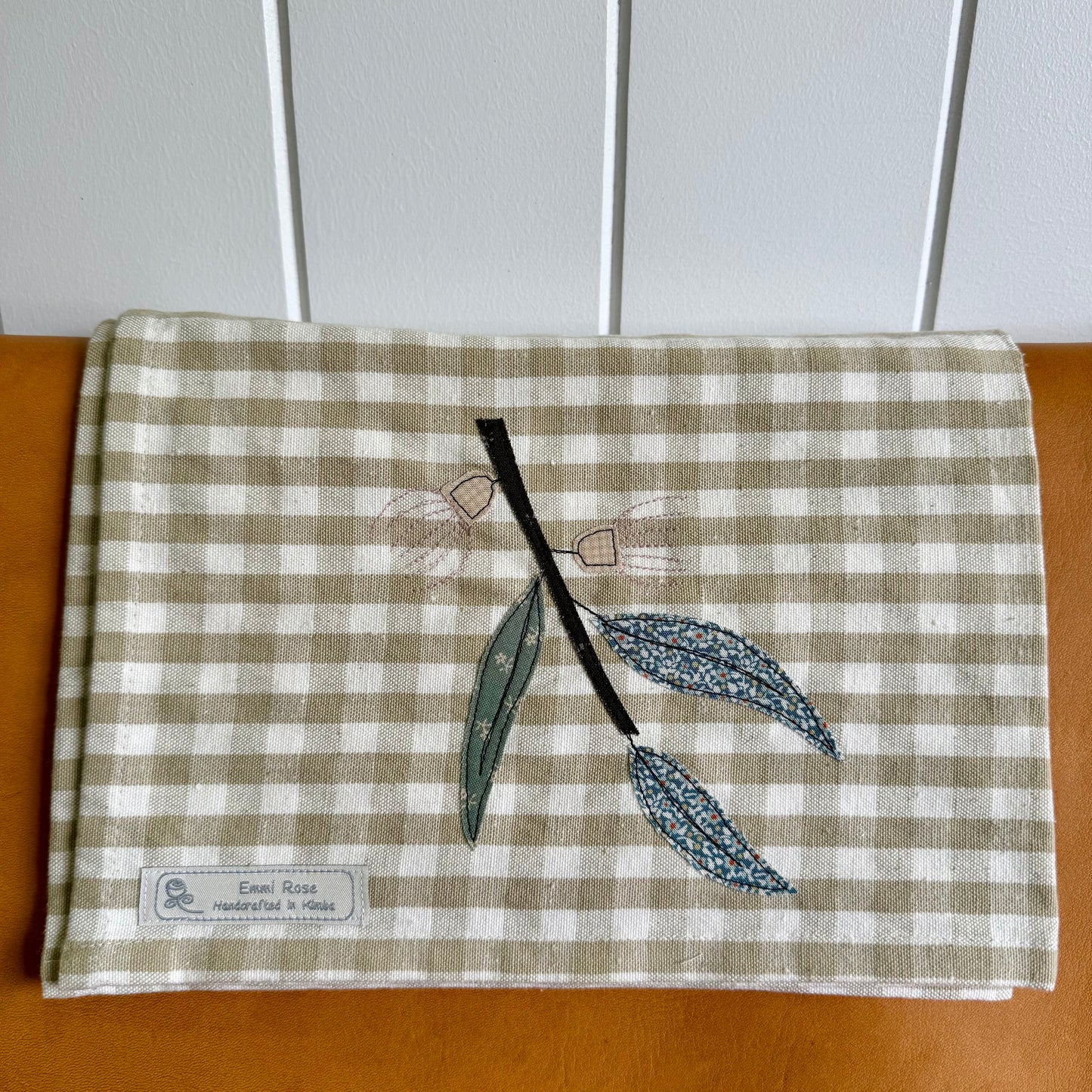 Taupe Gingham Cotton Tea Towel | Flowering Gum