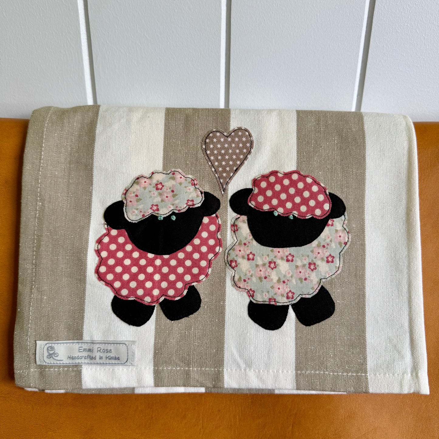 Taupe Stripe Cotton Tea Towel | Red Sheep