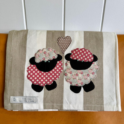 Taupe Stripe Cotton Tea Towel | Red Sheep