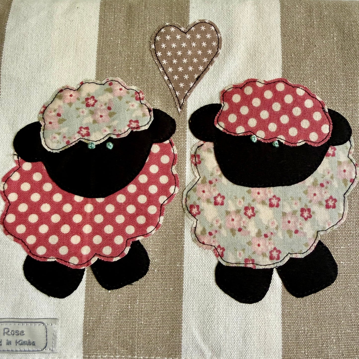 Taupe Stripe Cotton Tea Towel | Red Sheep